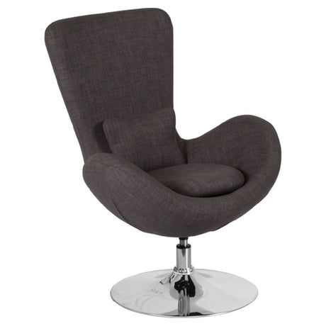 Flash Furniture CH-162430-DKGY-FAB-GG Egg Series Swivel Reception/Lounge/Side Chair