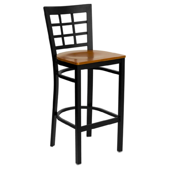 Flash Furniture XU-DG6R7BWIN-BAR-CHYW-GG Hercules Series Restaurant Bar Stool Metal Window Pane Back