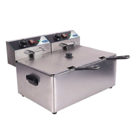 Sapphire Manufacturing SE-ECFR32 Sapphire Fryer Double Electric Countertop 32 Lb Capacity