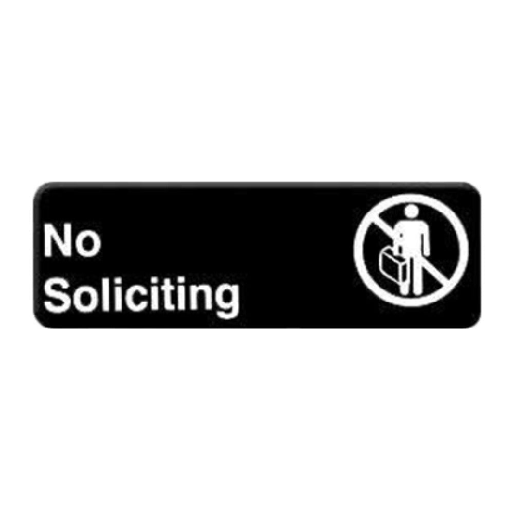 Thunder Group PLIS9322BK Information Symbol Sign 9" X 3" No Soliciting