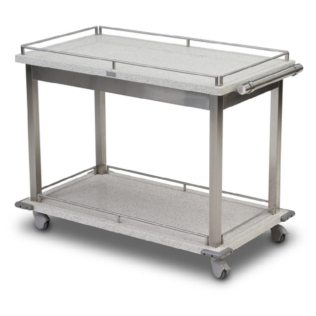 Forbes Industries 5515 Deluxe Service Cart Open Trend Glass/stone Top And Bottom Shelf