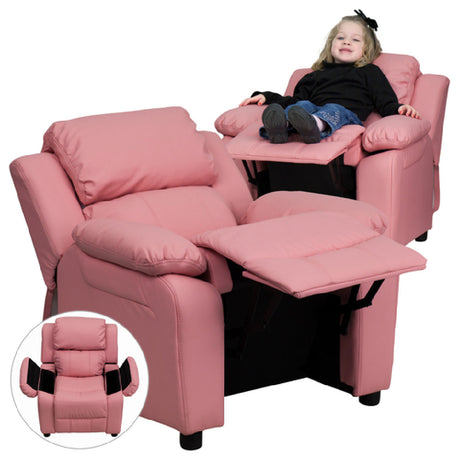 Flash Furniture BT-7985-KID-PINK-GG Kids Recliner 25"W X 26"- 39"D X 28"H Contemporary Style