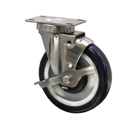 BK Resources 5SS-1PT-PLY-TLB Caster 5" Diameter Swivel Plate Non-marking Polyurethane Tread