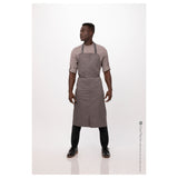 Chef Works ACN01-MSH-0 Brio Chef's Bib Apron 40"L X 43"W Adjustable Elastic Neck Strap