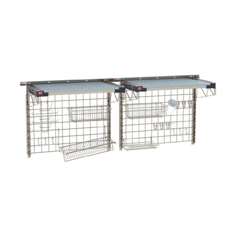 Metro SW-1872S4-30-SINK - SmartWall Life Complete Kit For Sinks, Double-wide, One-tier. Type 304 Stainless Steel Components: Wall Tracks