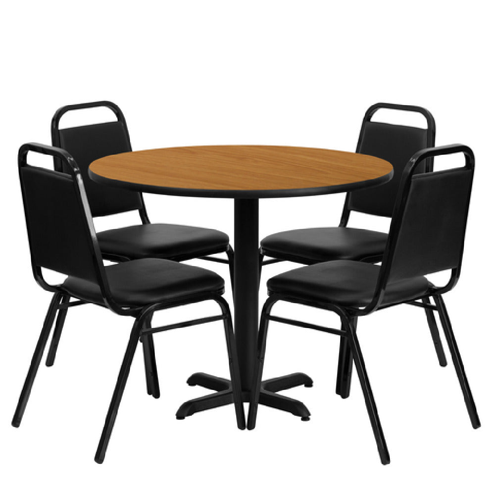 Flash Furniture HDBF1003-GG Table And Banquet Chair Set Includes (1) 36" Dia. X 30"H Table