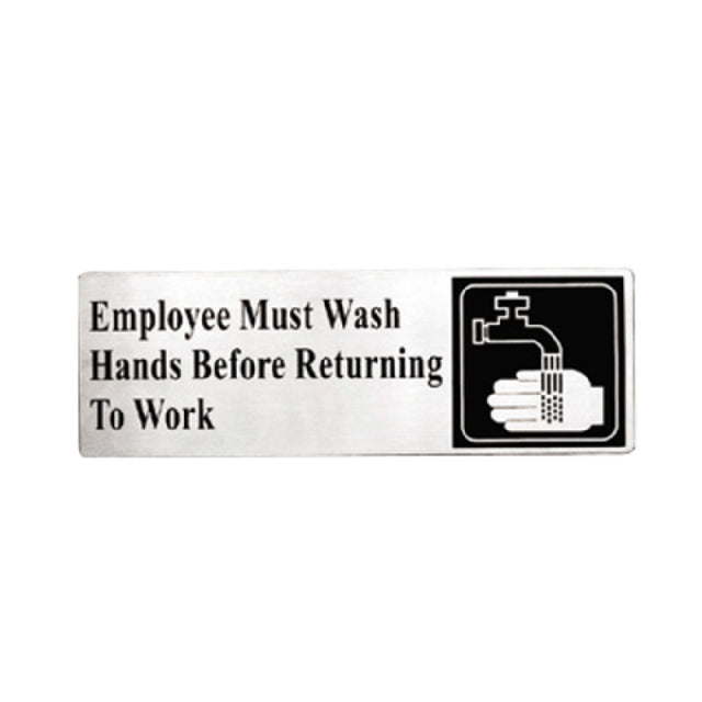 Tablecraft B22 Cash & Carry Sign 3" X 9" "Employees Must Wash Hands Before Returning To Work"