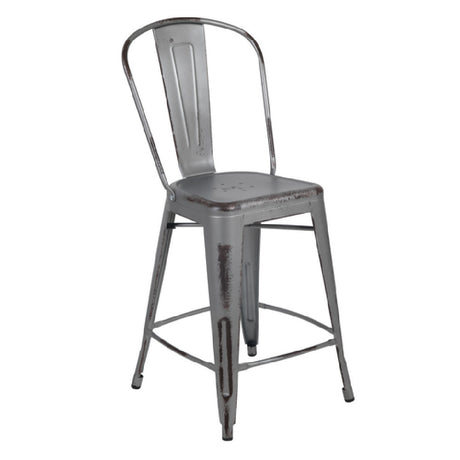 Flash Furniture ET-3534-24-SIL-GG Bar Stool 500 Lb. Weight Capacity Counter Height