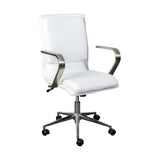 Flash Furniture GO-21111B-WH-CHR-GG James Office Chair 18" To 21-3/4" Adjustable Seat Height