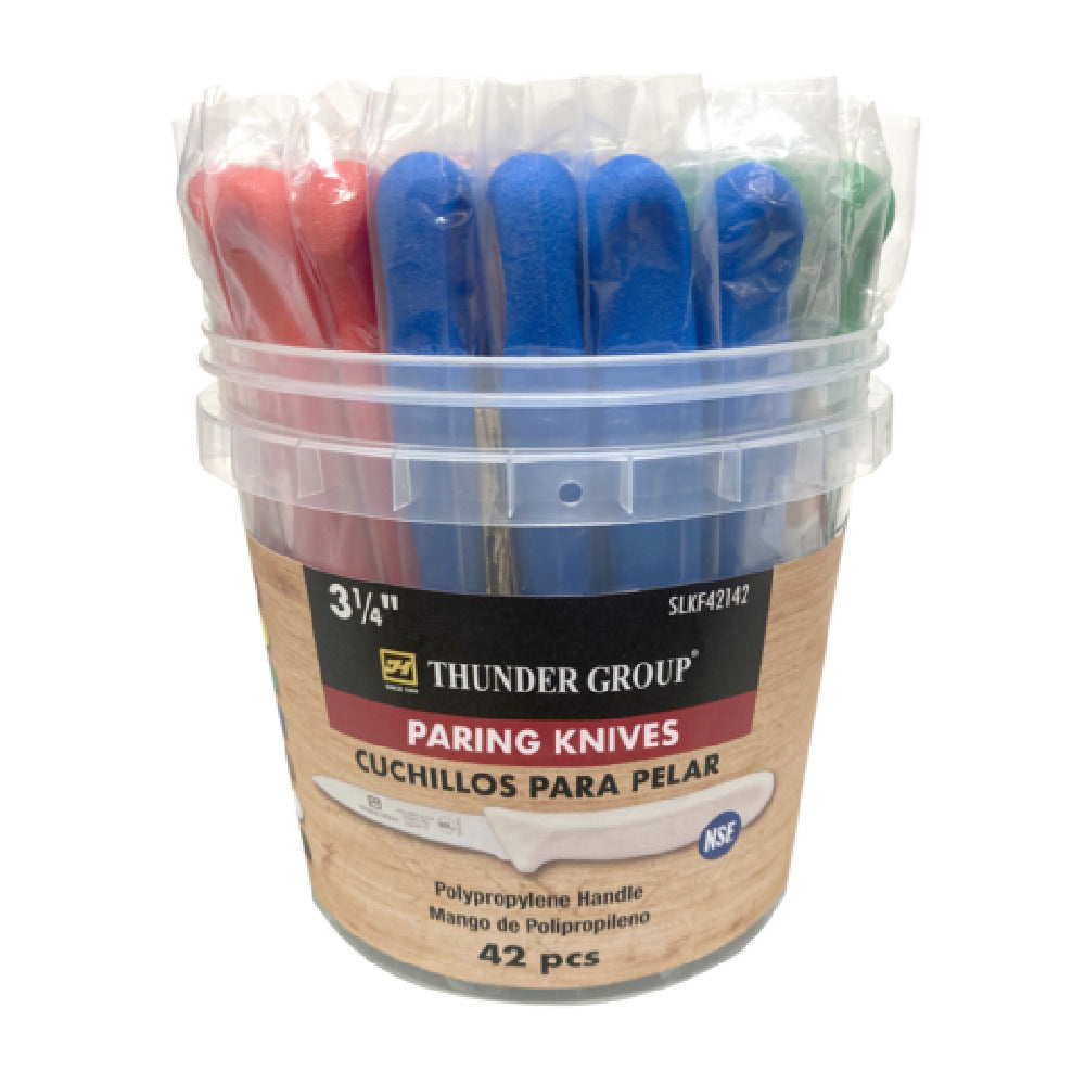 Thunder Group SLKF42142 Paring Knife 3-1/4" Blade Assorted Color Handle