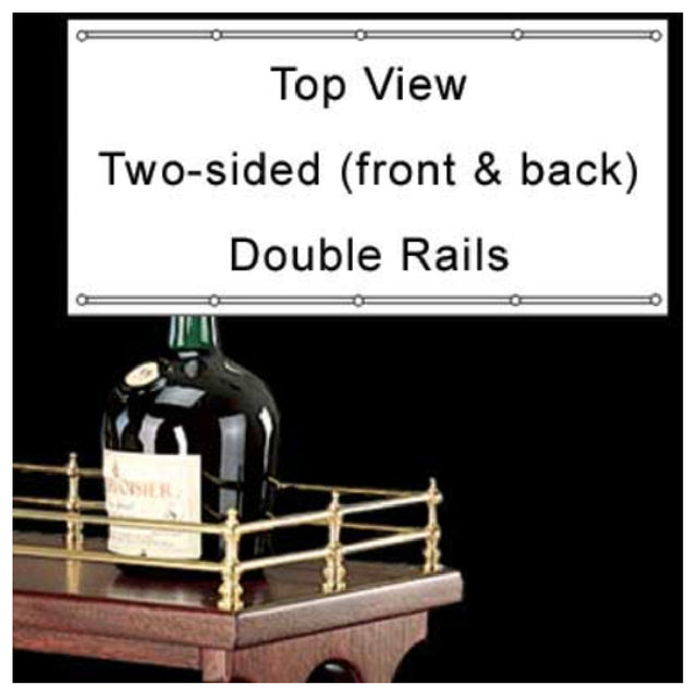 Forbes Industries 6027 Gallery Rails 2-sided (front & Back) Double Rails Brass