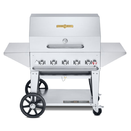 Crown Verity CV-MCB-36PRO Professional Series Mobile Outdoor Charbroiler 36" Grill Package