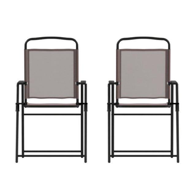 Flash Furniture 2-GM-SC098-BR-GG Folding Patio Chair 350 Lbs. Weight Capacity