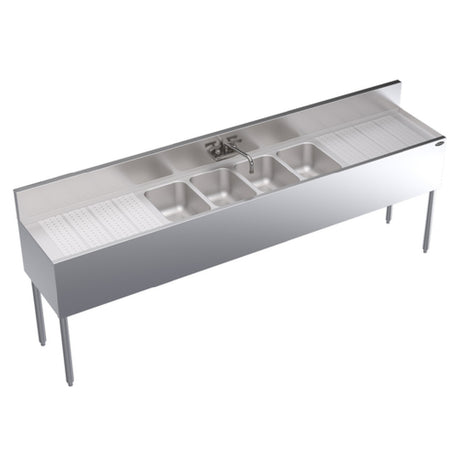 Krowne KR19-84C Royal Series Underbar Sink Unit Four Compartment 96"W X 19"D