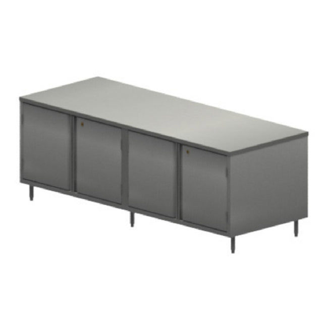 BK Resources CST-3696HL Chef Table Cabinet Base With Hinged Doors & Locks 96"W X 36"D X 34-3/4"H Overall Size