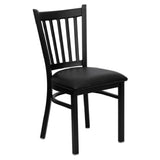 Flash Furniture XU-DG-6Q2B-VRT-BLKV-GG Hercules Series Restaurant Chair Metal Vertical Slat Back