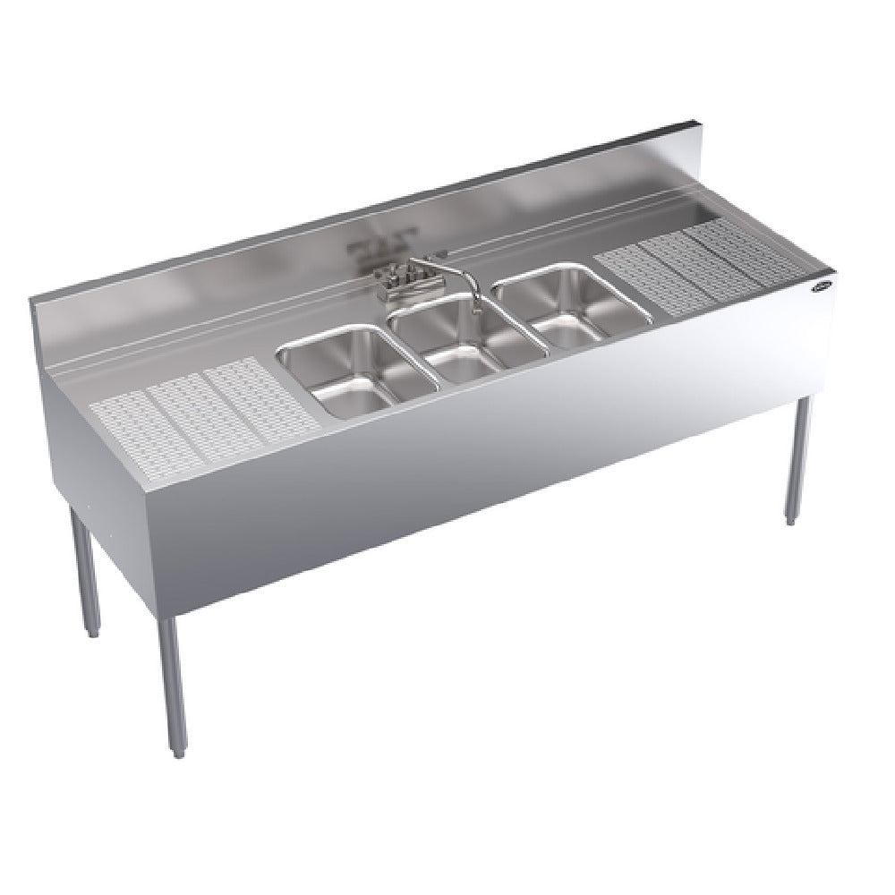 Krowne KR24-63C Royal Series Underbar Sink Unit Three Compartment 72"W X 24"D