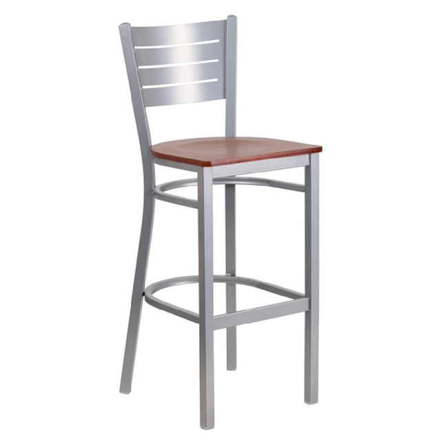 Flash Furniture XU-DG-60402-BAR-CHYW-GG Hercules Series Restaurant Bar Stool Metal Cutout Slat Back