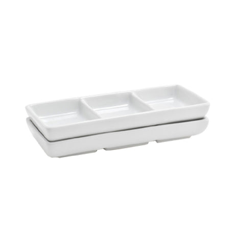 FOH DSD017WHP23 Divided Dish 3-compartment 3 Oz. (1 Oz. Per Bowl)