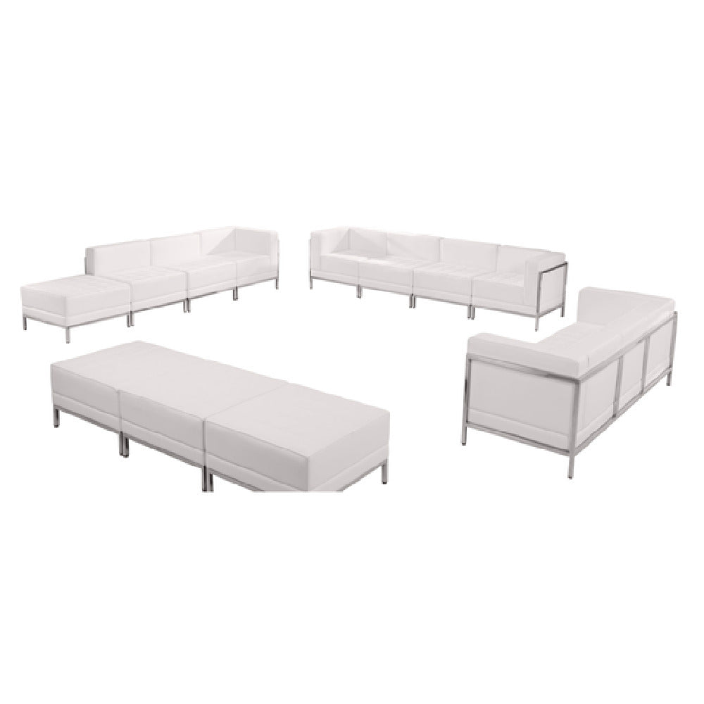 Flash Furniture ZB-IMAG-SET21-WH-GG Hercules Imagination Series Sofa Lounge & Ottoman Set