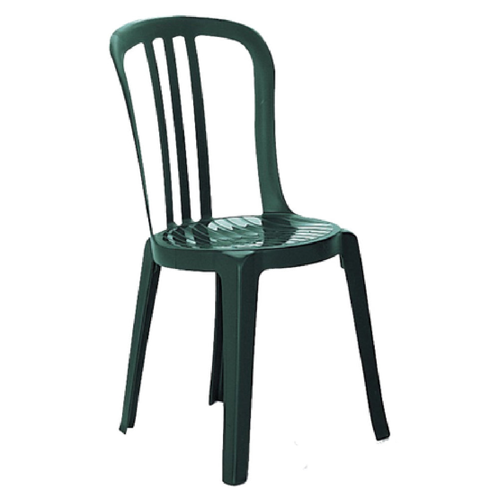 Grosfillex US495078 Miami Bistro Stacking Side Chair Slat Back Designed For Outdoor Use