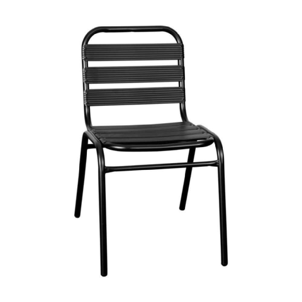 Flash Furniture TLH-015C-BK-GG Lila Patio Stacking Chair 352 Lb. Weight Capacity