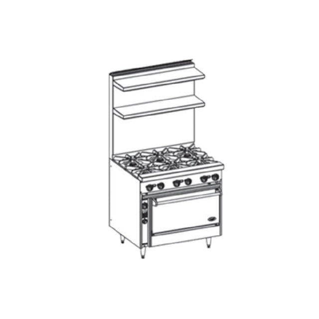 Jade Range JBR-6-36C_NAT Bistro™ Restaurant Range Gas 36"