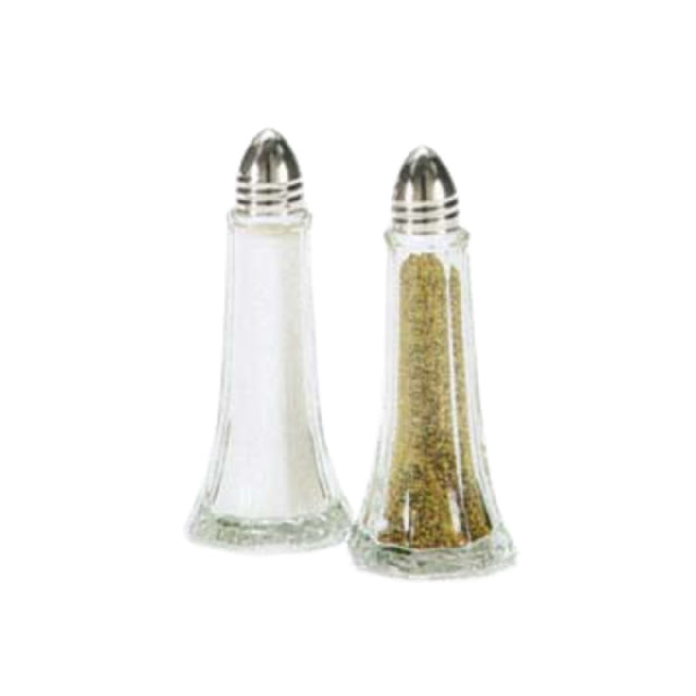 Vollrath 1003 Dripcut® Elegance Collection Salt & Pepper Shakers 1 Oz. Glass Tower Jar With Chrome Top (priced By Each Packed (24) Per Case