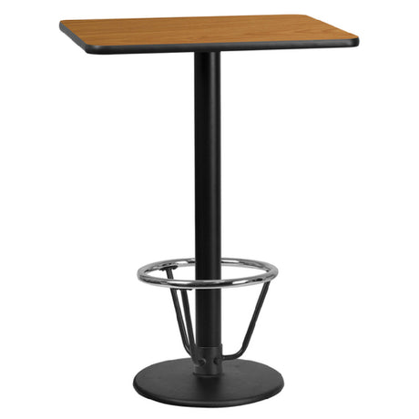 Flash Furniture XU-NATTB-2430-TR18B-3CFR-GG Table 30"W X 24"D X 43-1/8"H Bar Height