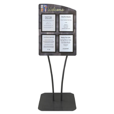 Hubert 75872 - Menu Board, 4-pocket, Floor Stand