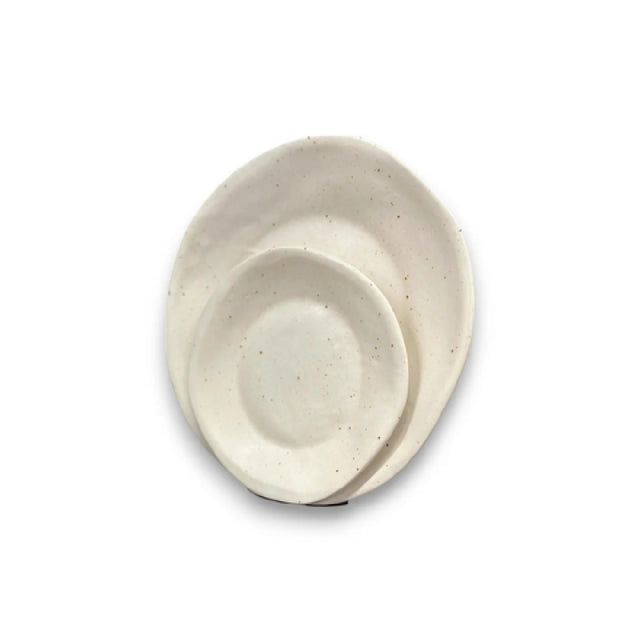 By The Earth Living SP054 Organic Round Platter 11.5" Dia. Speckled