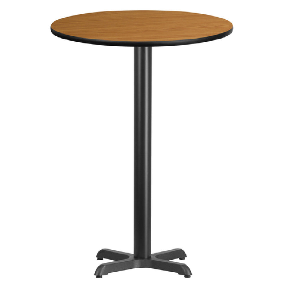 Flash Furniture XU-RD-30-NATTB-T2222B-GG Table 30" Dia. X 43-1/8"H Bar Height