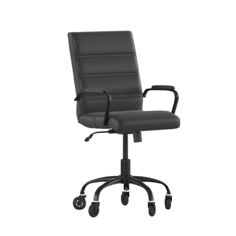 Flash Furniture GO-2286M-BK-BK-RLB-GG Camilia Executive Swivel Office Chair 37" To 40-3/4" Adjustable Height