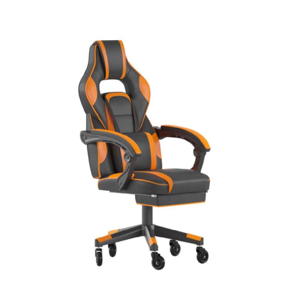 Flash Furniture CH-00288-OR-RLB-GG X40 Gaming Chair 280 Lb. Weight Capacity LeatherSoft Upholstery