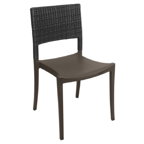 Grosfillex US985002 Java Stacking Side Chair Indoor/outdoor Use Wicker Design Back