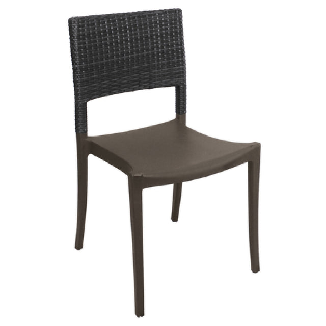 Grosfillex US925002 Java Stacking Side Chair Indoor/outdoor Use Synthetic Wicker Back