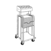 Piper Products PTS/1216MO - Mobile Tray & Silverware Dispenser, Single Stack, Open Style