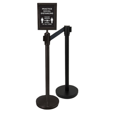 Winco CGS-SETA Stanchion Set 2-piece Includes: (1) Two-sided Sign (Social Distancing)