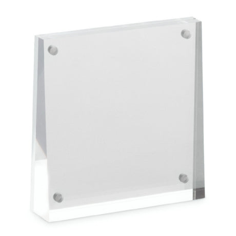 Bon Chef AAS-4-4 - Angled Acrylic Table Sign, Magnetized, 4" X 4" X 1"