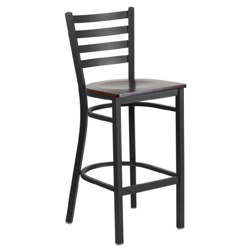 Flash Furniture XU-DG697BLAD-BAR-WALW-GG Hercules Series Restaurant Bar Stool Metal Ladder Back