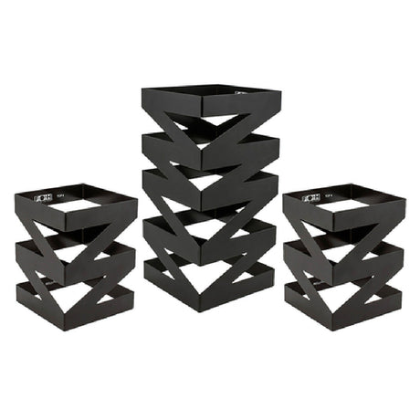 FOH BRI006BKI28 B³ Buffet Building Blocks® Zig Zag Display Riser Set Of 3