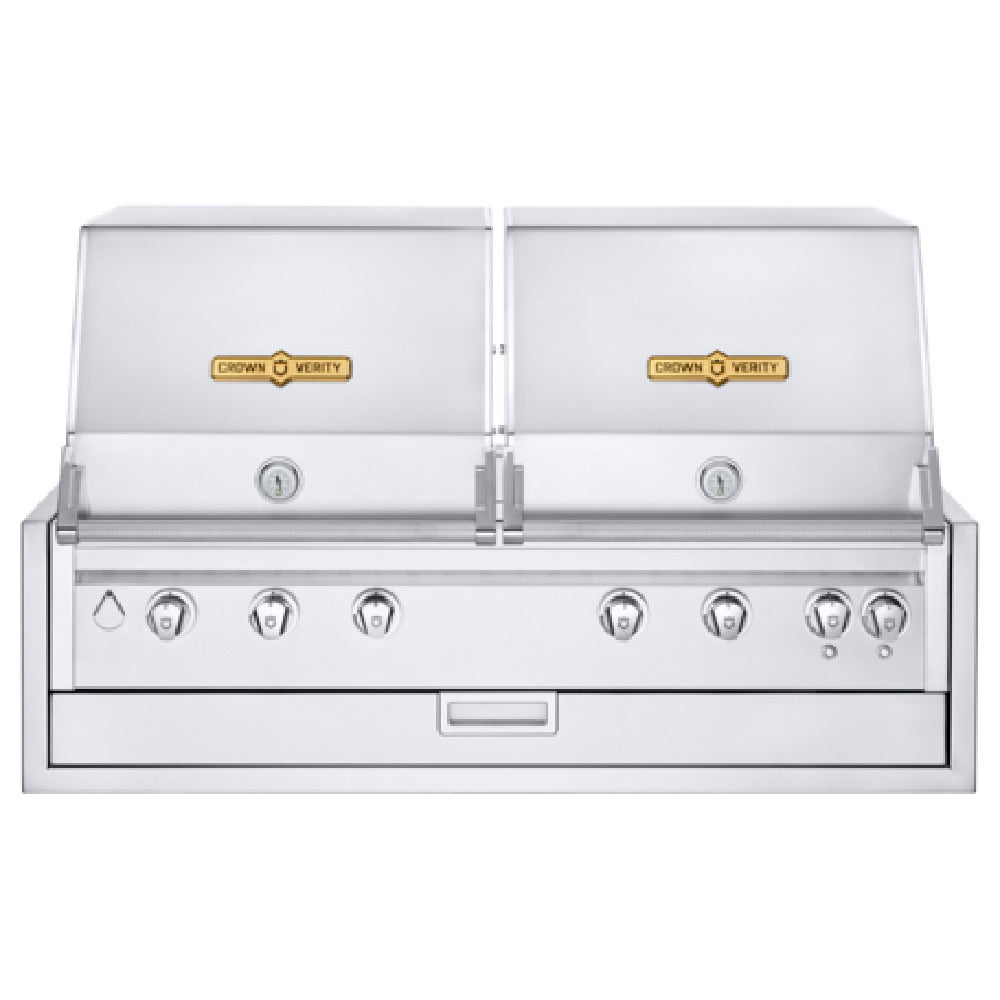 Crown Verity IBI482RD-FLT Infinite Series 48" Built-In Outdoor Charbroiler Grill (6) 14750 BTUH Stainless Steel Burners