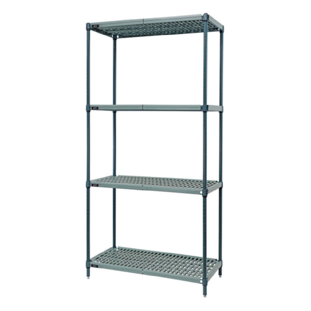 Quantum WR74-1836WPM Wire Plastic Mat Shelving Unit Stationary 4-tier