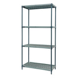 Quantum WR74-1842WPM Wire Plastic Mat Shelving Unit Stationary 4-tier