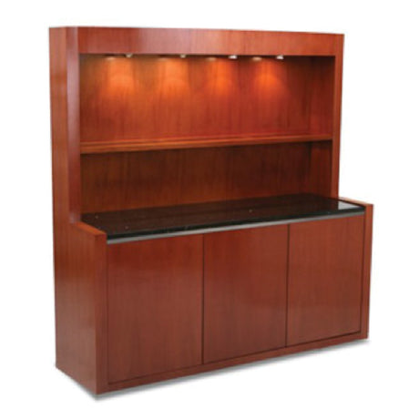 Forbes Industries 5881 Mobile Back Bar 72"W X 27"D X 78"H Hardwood With Wood Veneer Cabinet