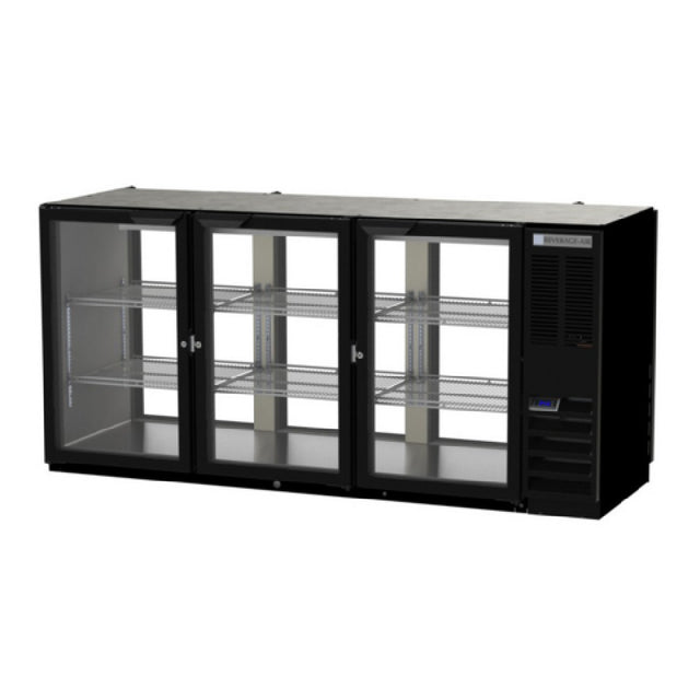 Beverage Air BB72HC-1-F-G-PT-B Refrigerated Open Food Rated Back Bar Pass-Thru Storage Cabinet