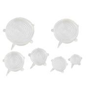 PacknWood 294SILISET6 - Silicone Lid Set, 2.5"/3.5"/4.3"/5.5"/6.2"/7.7"dia, Reusable
