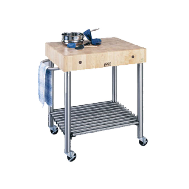 John Boos CUCD15 Cucina D'Amico Cart 30"W X 24"D X 35-1/2"H Overall Size 5" Thick End Grain Top