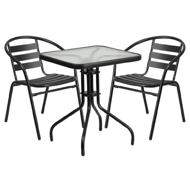 Flash Furniture TLH-0731SQ-017CBK2-GG Table & Chair Set Includes (1) 23-1/2"W X 23-1/2"D X 28"H Table