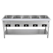 Serv-Ware EST5-2 - Serv-Ware - Electric Cooking - 5 Open Well Electric Steam Table - Dimensions: 72.3" W X 29.5" D X 33.5" H - Temperature Range: 120°F - 200°F - Amps: 16 - Voltage: 220-240 - Hz: 60 - Phase: 1 - Materials: Stainless Steel Construction - Warranty: 1 Year - Parts